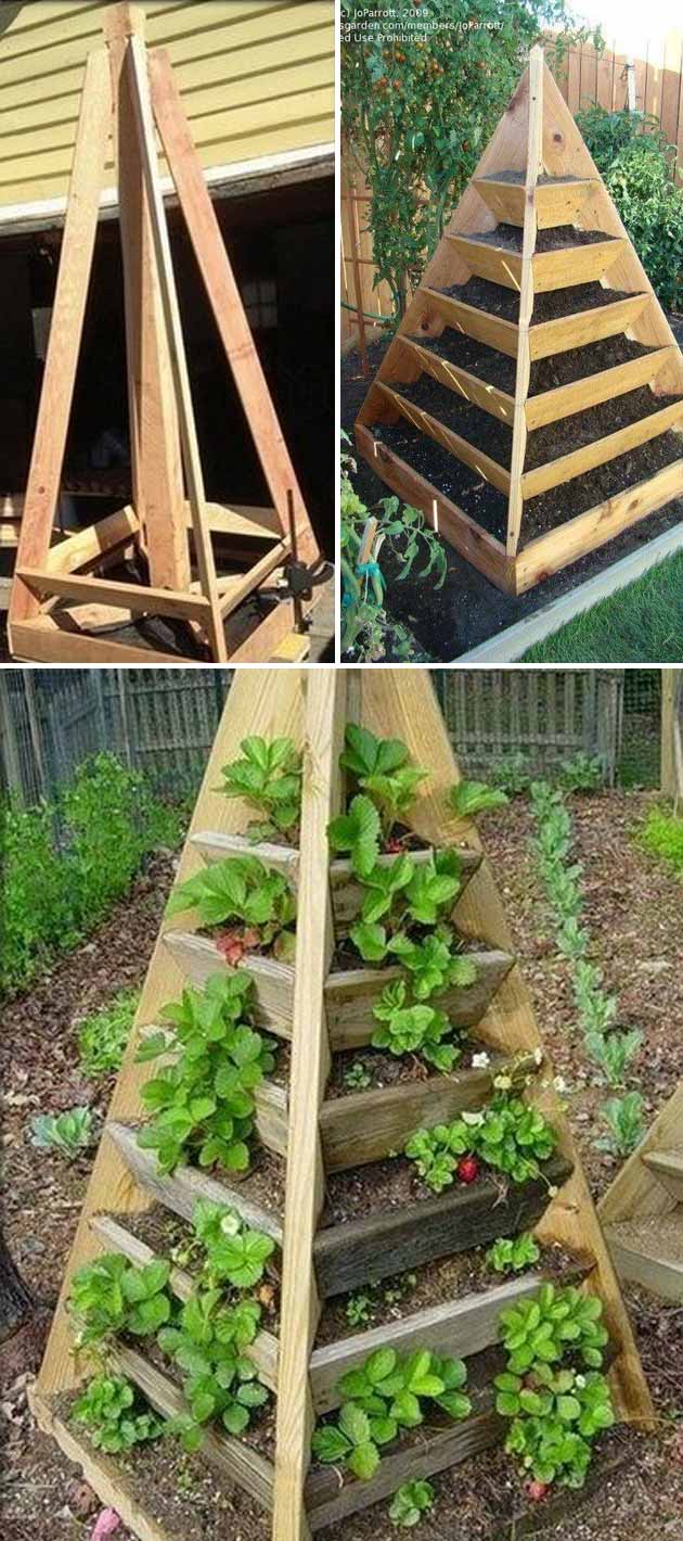 wooden pyramid tower garden