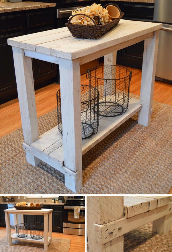 wood kitchen island table