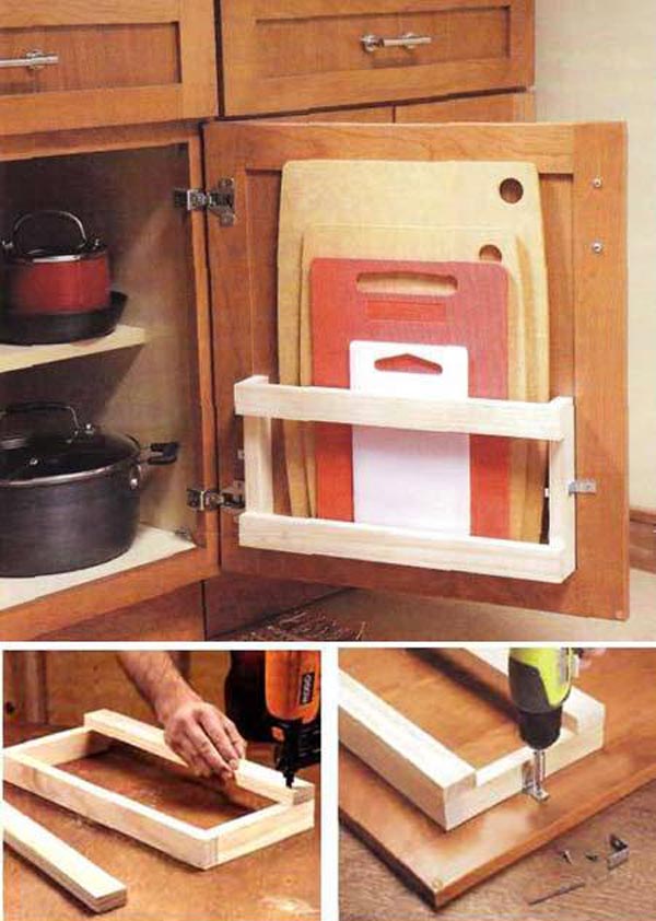 rack behind the cabinet door