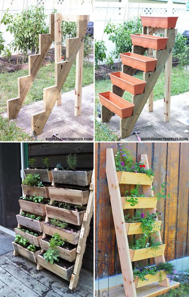 vertical tiered ladder planter