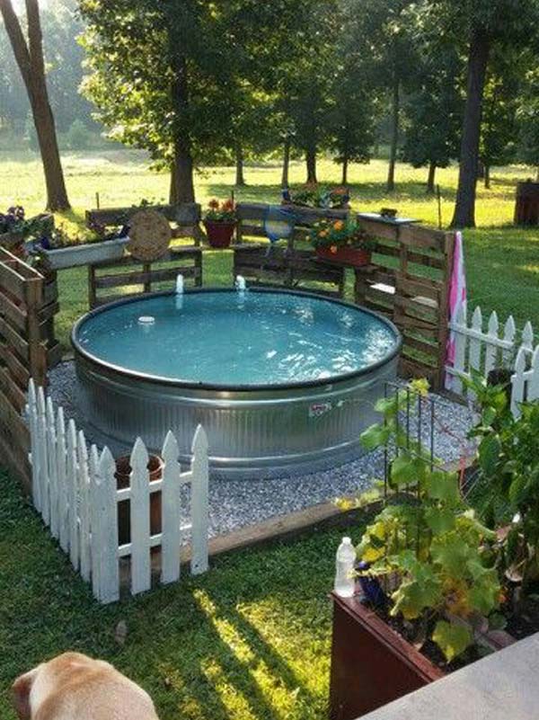 Swimming is a fantastic approach to win against the summertime oestrus Galvanized Stock Tank Turned Into Backyard Private Pool