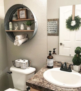 27 Farmhouse Inspired Bathroom Storage You Should Try - Proud Home Decor