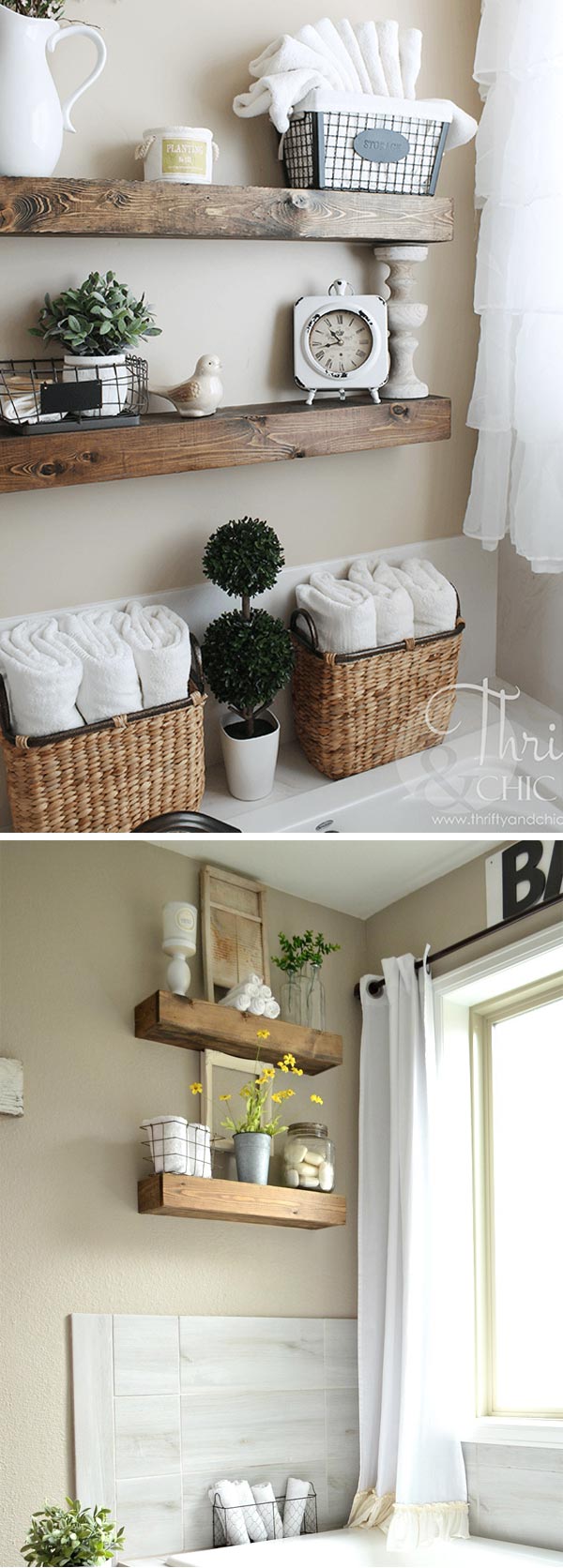 bathroom shelf decor