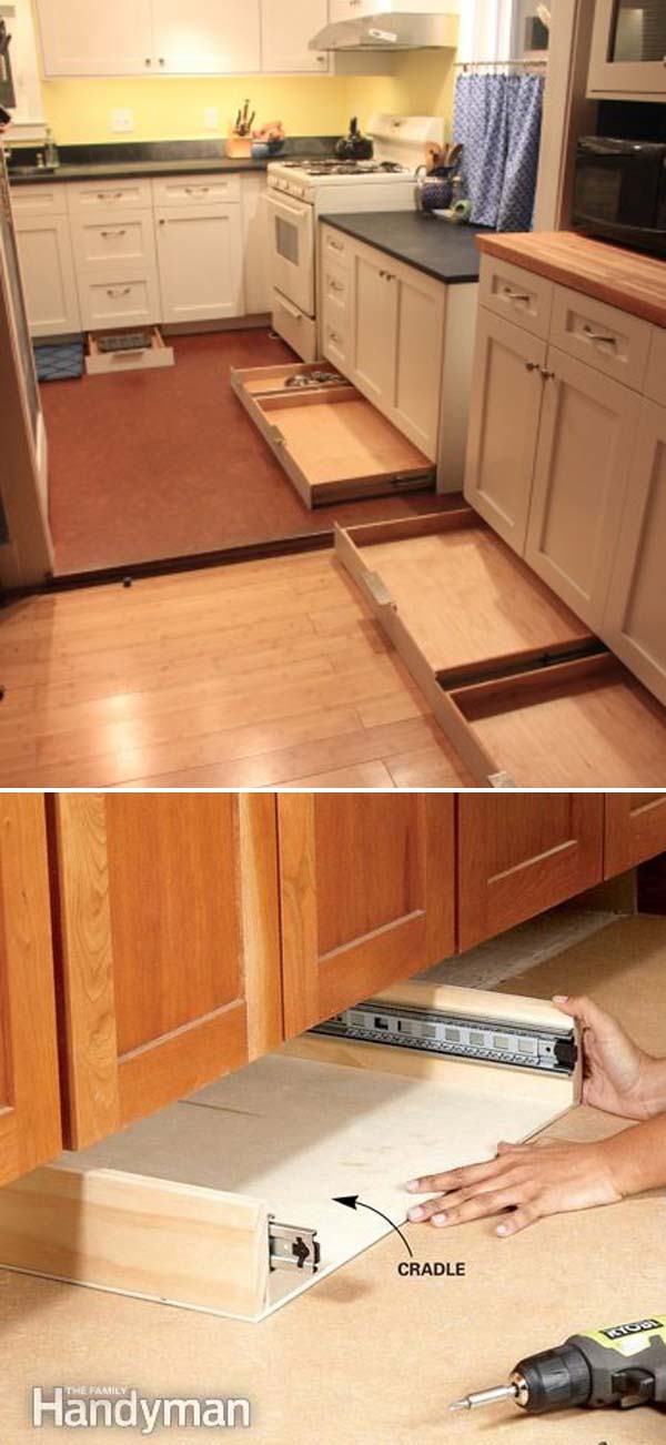 Narrow Or Dead Space In Kitchen, Narrow Floor Cabinet Kitchen