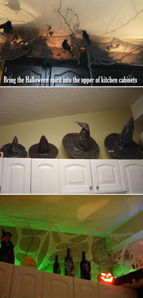 The kitchen should non live but a messy infinite  xv Cool Ideas to Decorate a Spooky Halloween Kitchen